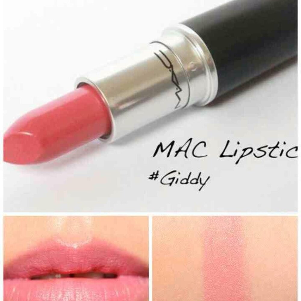 MAC Cosmetics Lustre Lipstick in GIDDY Medium Pink with Pearl Finish Full Size